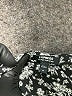 Express 100% Recycled Polyester Floral Black Long Sleeve Blouse Size M - photo 7