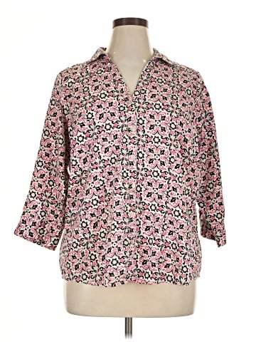 212 Collection 3/4 Sleeve Button-Down Shirt (view 1)