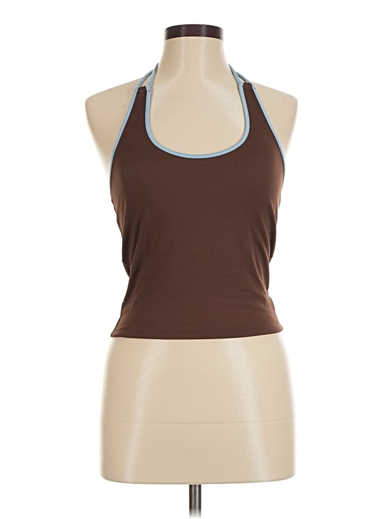 Pre-owned La Hearts Sleeveless Top Brown Halter Neckline Tops