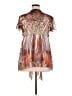 One World 100% Polyester Brown Short Sleeve Blouse Size 1X - photo 2