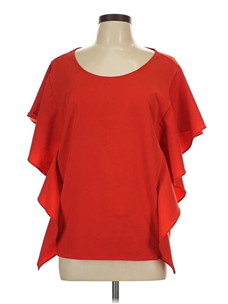 Pre-owned Umgee Short Sleeve Blouse In Red