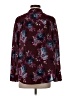 Faded Glory 100% Polyester Floral Burgundy Long Sleeve Blouse Size 4 - photo 2
