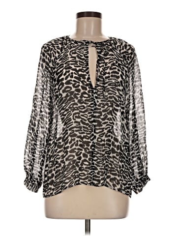Nili Lotan Long Sleeve Silk Top (view 1)