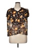 Old Navy 100% Polyester Brown Short Sleeve Blouse Size XL - photo 1