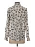 Karl Lagerfeld Paris 100% Polyester Print Silver Long Sleeve Blouse Size S - photo 2