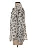 Karl Lagerfeld Paris 100% Polyester Print Silver Long Sleeve Blouse Size S - photo 5