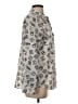 Karl Lagerfeld Paris 100% Polyester Print Silver Long Sleeve Blouse Size S - photo 4