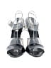 Prada Silver Black Ankle Strap Lucite Heel Sandals Size EU 38 - photo 2