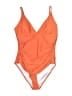 Cupshe Color Block Orange One Piece Swimsuit Size M - photo 1
