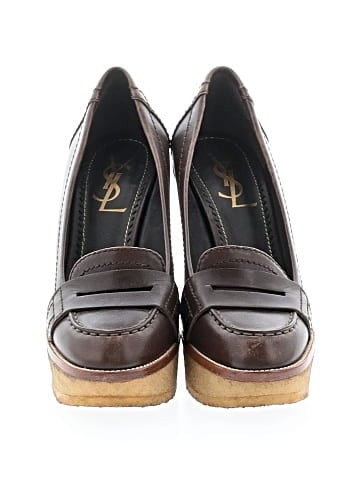 Yves Saint Laurent Vintage Leather loafer Wedges (view 2)