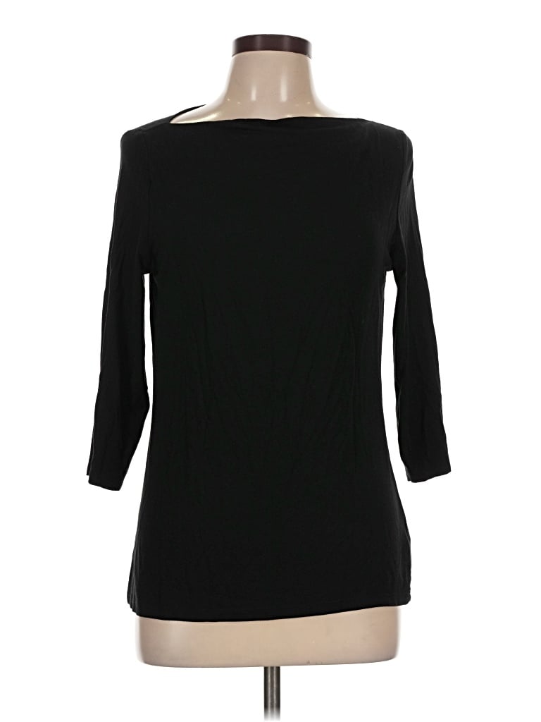 Pre-owned Adrienne Vittadini 3/4 Sleeve T-shirt In Black
