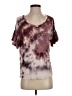 Blue Rain Tie-dye Burgundy Short Sleeve Top Size S - photo 1