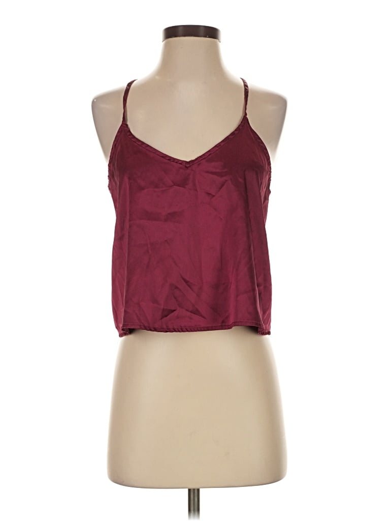 Pre-owned Lulus Tank Top Burgundy Halter Neckline Tops