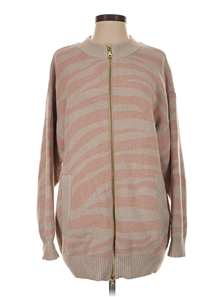 Pre-owned Varley Wool Cardigan Sweater In Tan