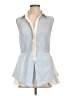 Derek Lam 10 Crosby Blue Sleeveless Button-Down Shirt Size 10 - photo 1