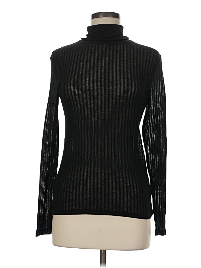 Pre-owned Primark Long Sleeve Top Black Turtleneck Tops