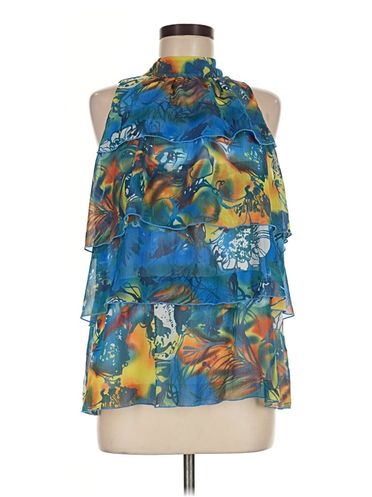 Pre-owned Ny Collection Sleeveless Blouse In Blue