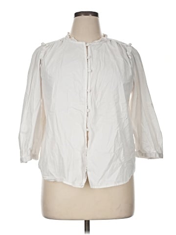 LC Lauren Conrad 3/4 Sleeve Button-Down Shirt (view 1)