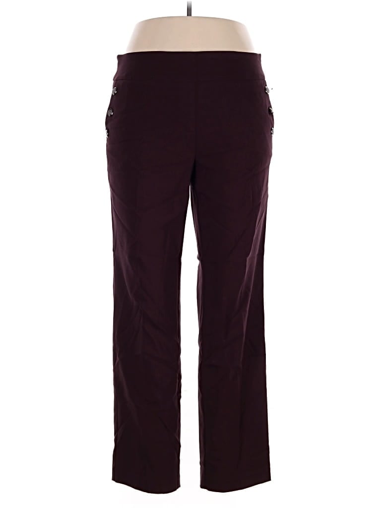 Pre-owned Roz & Ali Casual Pants In Burgundy