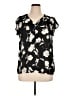 Ninety 100% Polyester Black Short Sleeve Blouse Size XL - photo 1