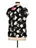 Ninety 100% Polyester Black Short Sleeve Blouse Size XL - photo 2