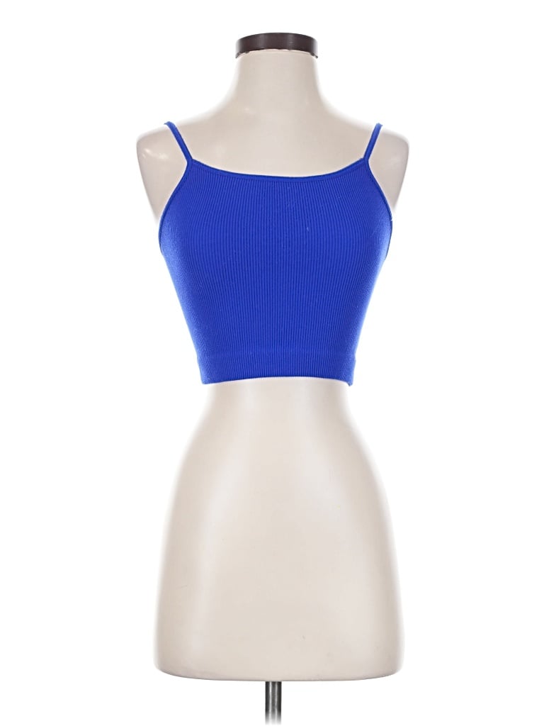 Pre-owned Zenana Tube Top Blue Strapless Neckline Tops