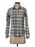 Forever 21 100% Cotton Plaid Green Long Sleeve Button-Down Shirt Size S - photo 1