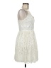 Main Strip 100% Polyester Ivory Cocktail Dress Size M - photo 4