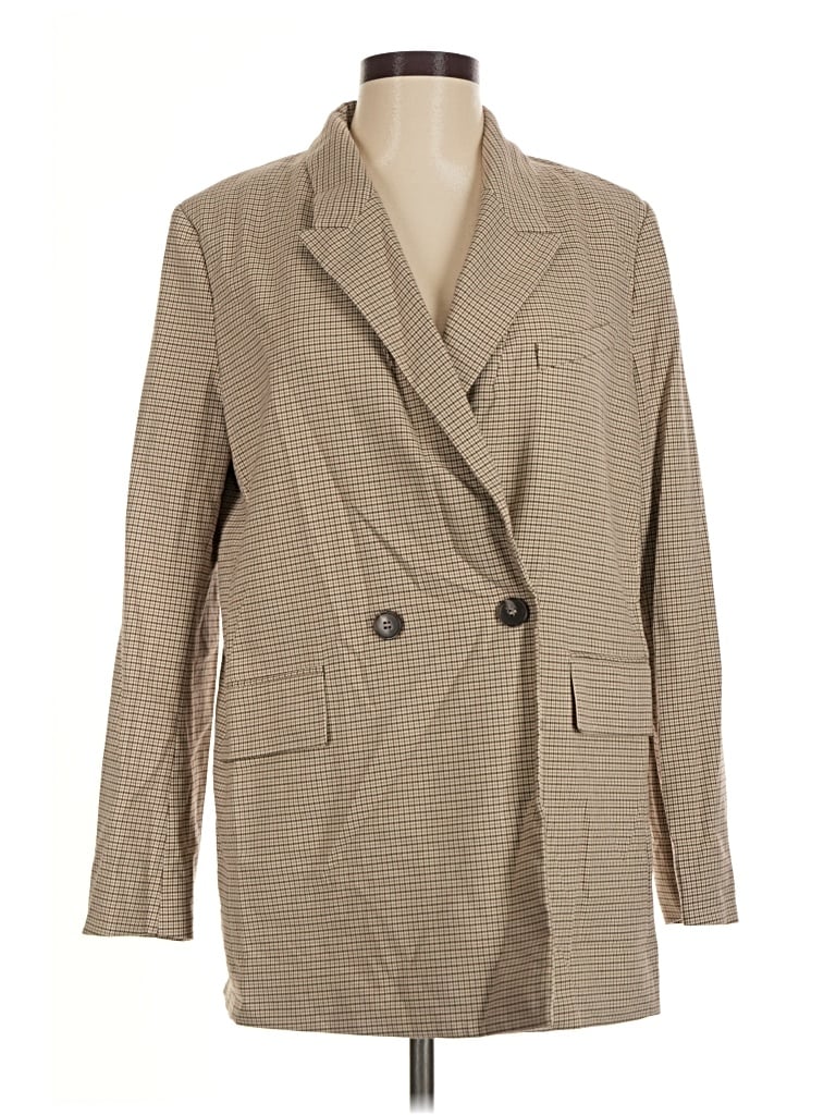Pre-owned H&m Blazer Jacket In Tan