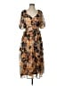 Nine Britton 100% Polyester Floral Orange Cocktail Dress Size L - photo 1