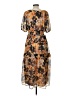 Nine Britton 100% Polyester Floral Orange Cocktail Dress Size L - photo 2