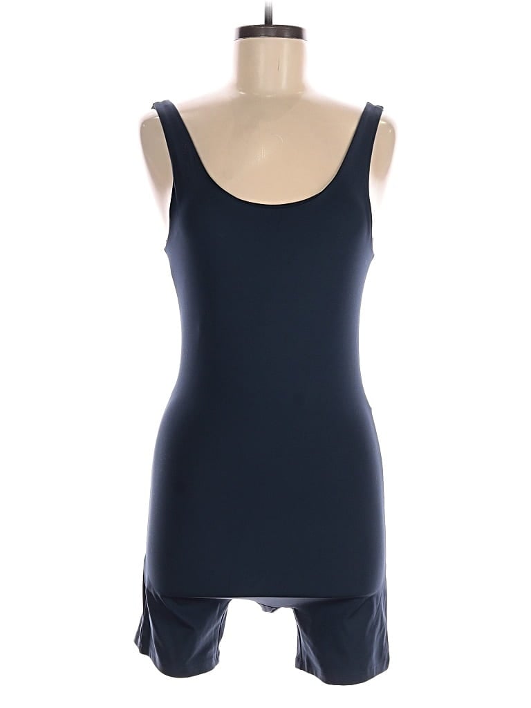 Pre-owned Girlfriend Collective Romper In Blue