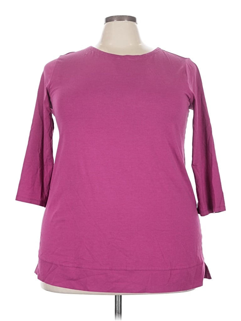 Pre-owned Jjill 3/4 Sleeve T-shirt In Purple