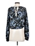 Bella Dahl 100% Rayon Floral Blue Long Sleeve Blouse Size XS - photo 2