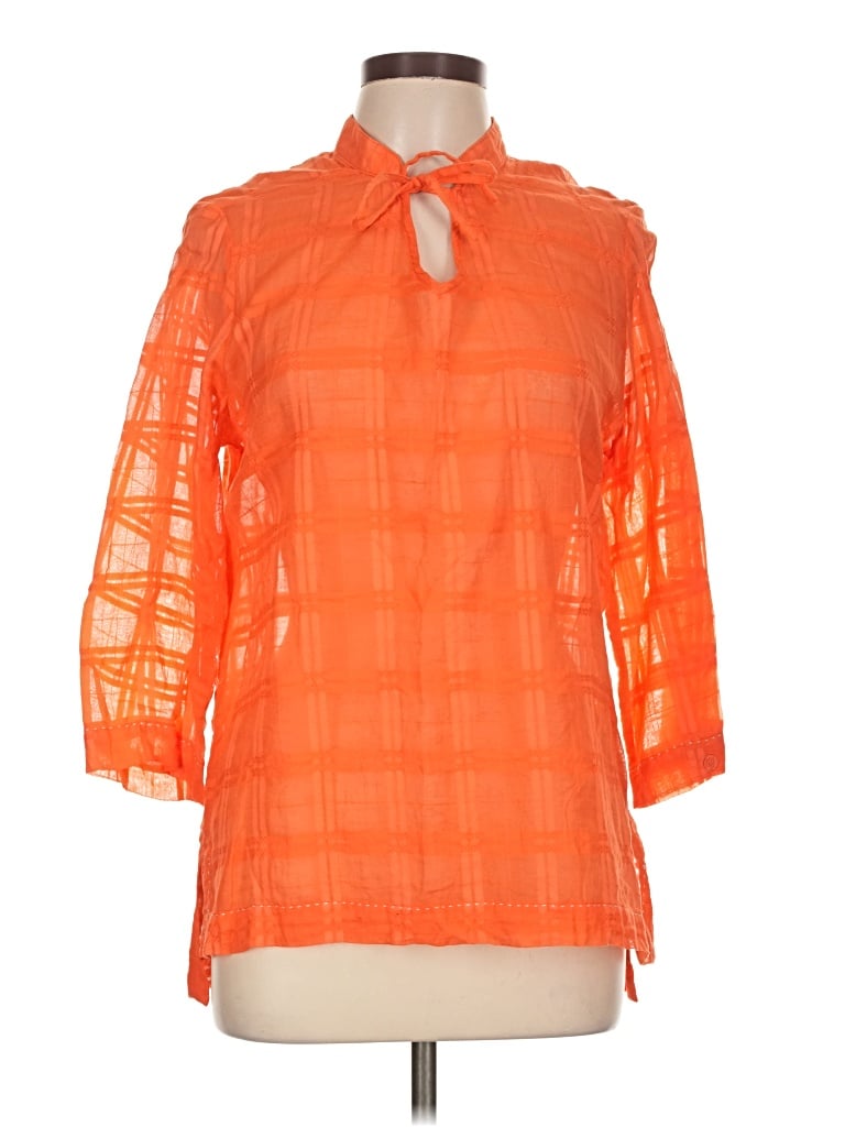 Pre-owned Tommy Hilfiger Long Sleeve Blouse In Orange