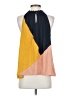 Ann Taylor LOFT 100% Polyester Color Block Yellow Sleeveless Blouse Size S (petite) - photo 2