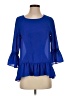 Moa Moa 100% Polyester Blue 3/4 Sleeve Blouse Size S - photo 1