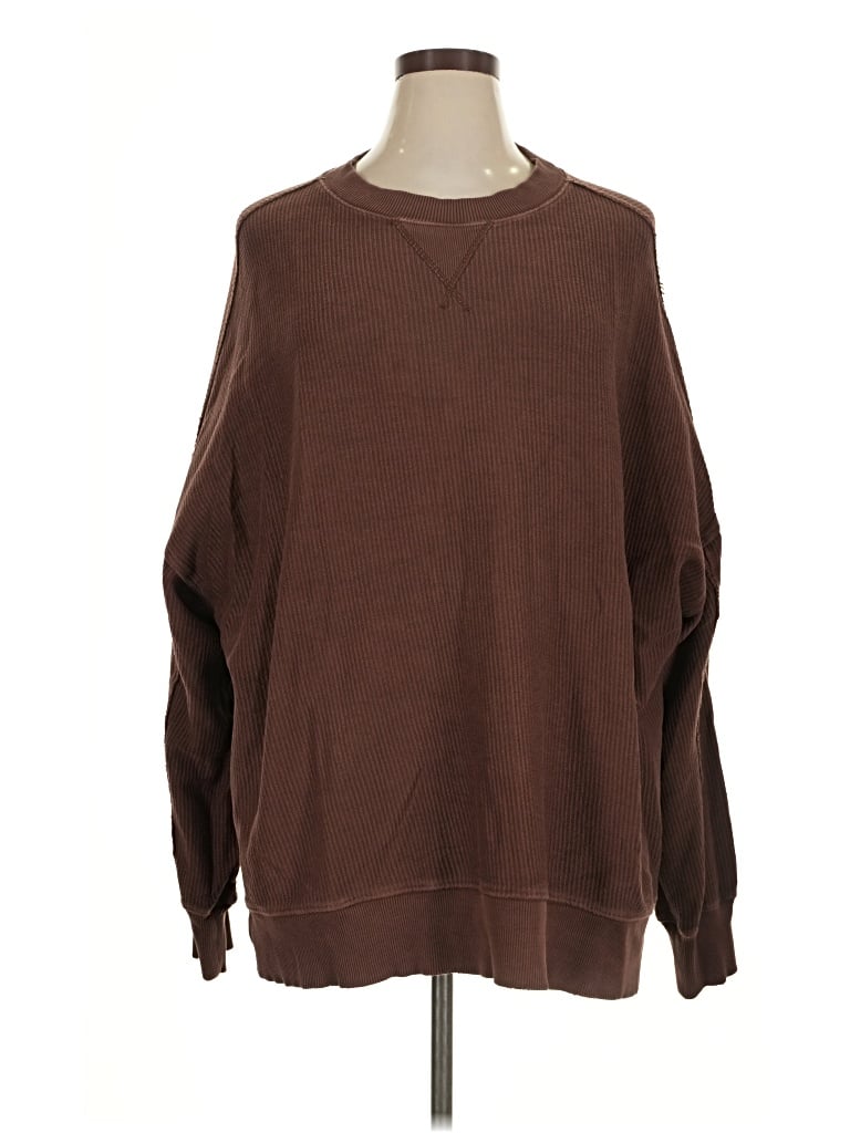 Pre-owned Aerie Pullover Sweater In Brown