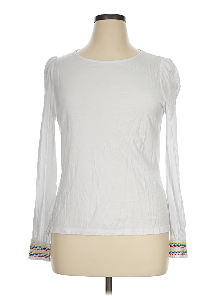 Pre-owned Boden Long Sleeve T-shirt In White