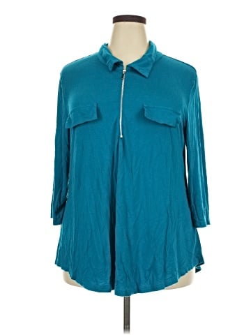 Assorted Brands 3/4 Sleeve Button-Down Shirt (view 1)