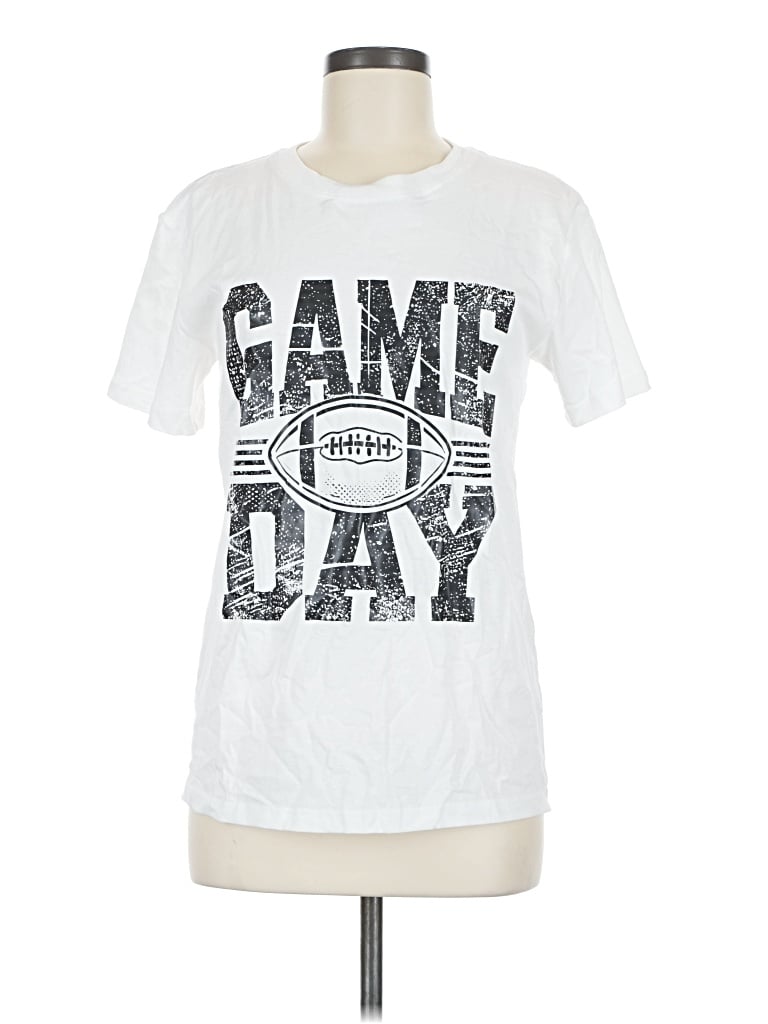 Pre-owned Unbranded Short Sleeve T-shirt In White