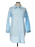 HaoDuoYi Blue 3/4 Sleeve Button-Down Shirt Size L - photo 1