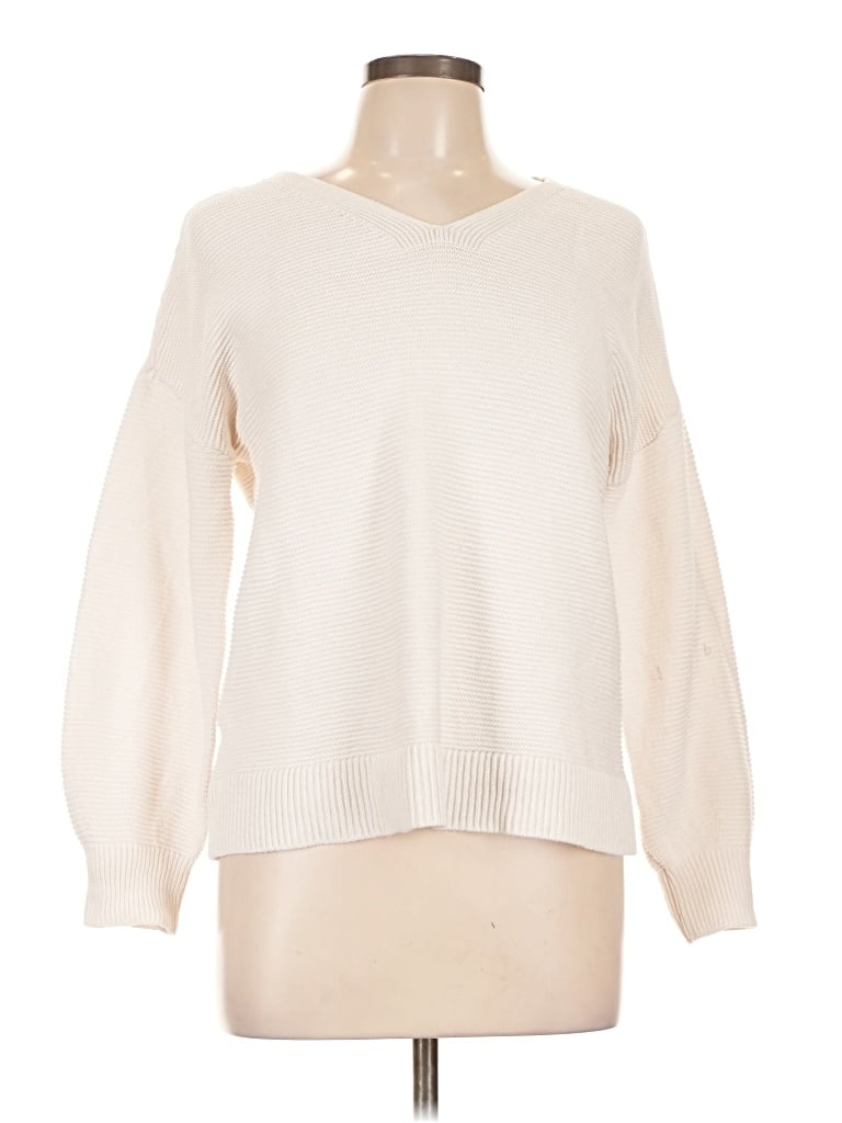 Pre-owned Ann Taylor Loft Pullover Sweater In Ivory
