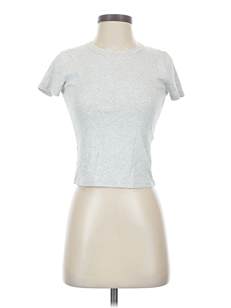 Pre-owned Hollister Short Sleeve T-shirt In Silver