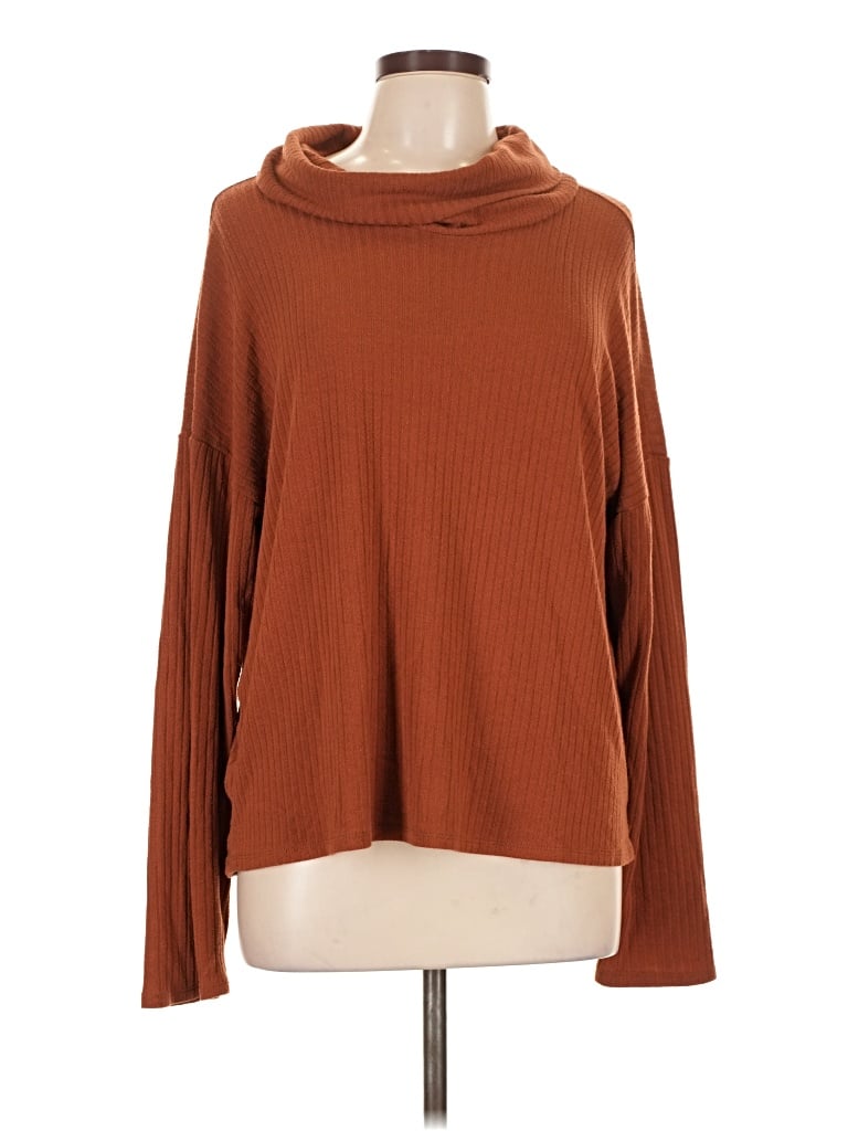 Pre-owned Forever 21 Contemporary Turtleneck Sweater In Brown