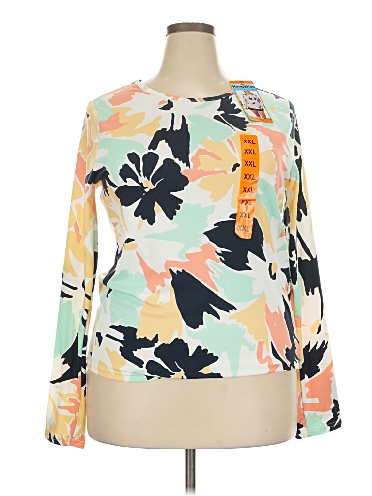 Pre-owned Hang Ten Long Sleeve Blouse In Orange