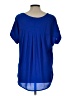 Pleione 100% Polyester Blue Short Sleeve Blouse Size L - photo 2