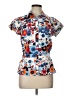 Split Print Blue Short Sleeve Blouse Size L - photo 1