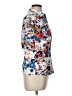 Split Print Blue Short Sleeve Blouse Size L - photo 4