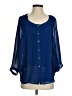 Jessica Simpson 100% Polyester Blue 3/4 Sleeve Blouse Size S - photo 1